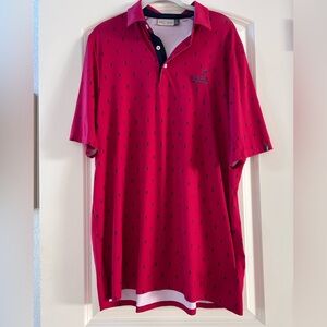 KJUS Golf Novelty Print Performance Fabric Golfing Polo. UPF 50+. Sanctuary GC